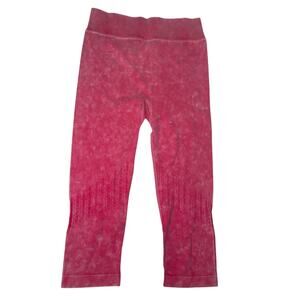Pink Acid Wash Cropped Leggings - NWT - Size small